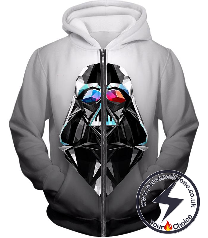 Star Wars Darth Vader Amazing Mask Promo Art Cool White Zip Up Hoodie